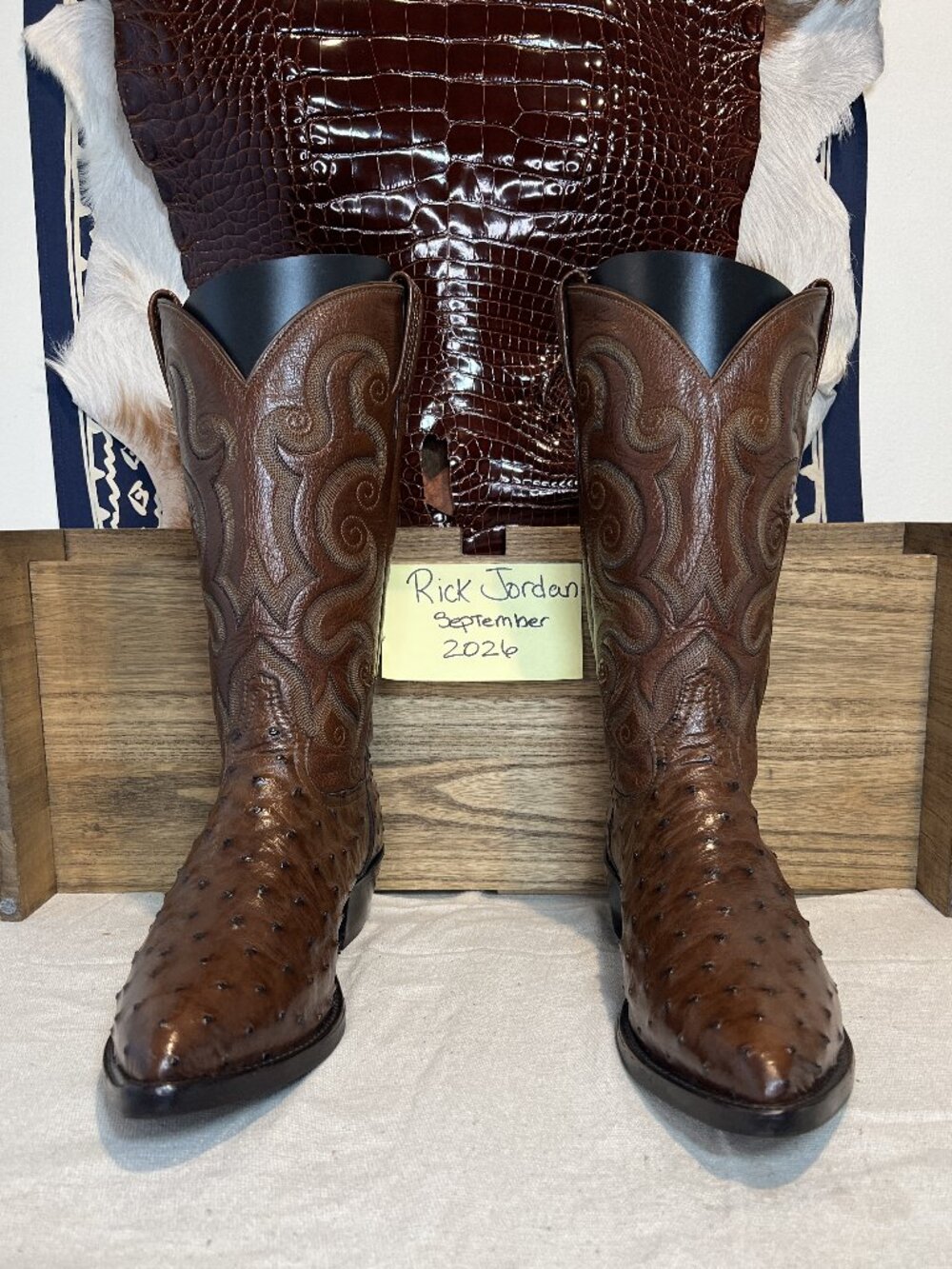 Tony Lama Chocolate Full Quill Ostrich Cowboy Boots Fits 12B, 11D & 11.5D